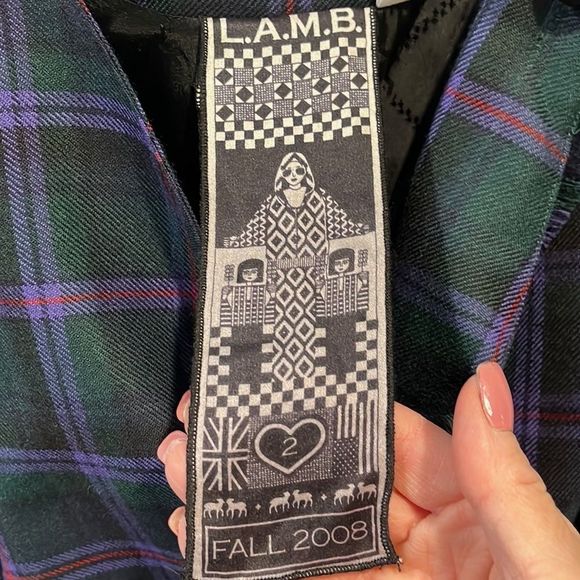 L.A.M.B plaid draped collar blazer 2 - Picture 3 of 4